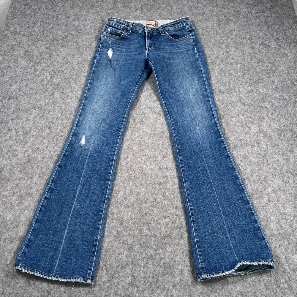Paige Vintage Y2k Distressed Denim Hollywood Hills Flare Jeans Women's Size 28